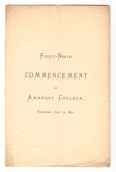 Thumbnail for Amherst College Commencement program, 1870 July 14 - Image 1
