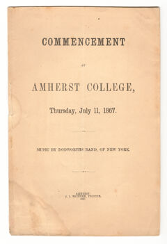 Thumbnail for Amherst College Commencement program, 1867 July 11 - Image 1
