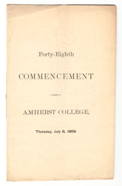 Thumbnail for Amherst College Commencement program, 1869 July 8 - Image 1
