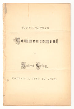 Thumbnail for Amherst College Commencement program, 1873 July 10 - Image 1