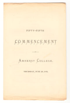Thumbnail for Amherst College Commencement program, 1876 June 29 - Image 1