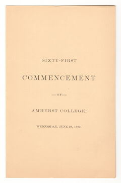 Thumbnail for Amherst College Commencement program, 1882 June 28 - Image 1