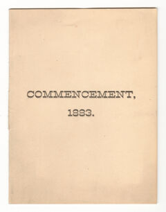 Thumbnail for Amherst College Commencement program, 1883 June 27 - Image 1