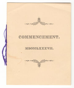 Thumbnail for Amherst College Commencement program, 1887 June 29 - Image 1