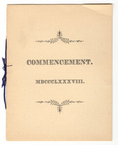 Thumbnail for Amherst College Commencement program, 1888 June 27 - Image 1