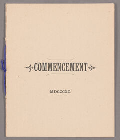 Thumbnail for Amherst College Commencement program, 1890 June 25 - Image 1