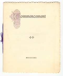 Thumbnail for Amherst College Commencement program, 1891 June 25 - Image 1