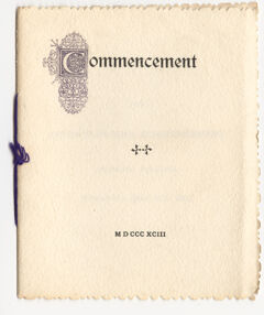 Thumbnail for Amherst College Commencement program, 1893 June 28 - Image 1