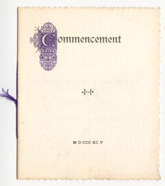 Thumbnail for Amherst College Commencement program, 1895 June 26 - Image 1