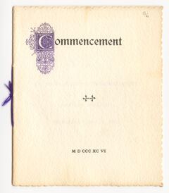 Thumbnail for Amherst College Commencement program, 1896 June 24 - Image 1