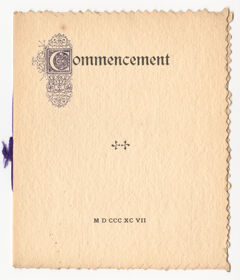 Thumbnail for Amherst College Commencement program, 1897 June 30 - Image 1