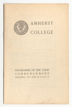 Thumbnail for Amherst College Commencement program, 1902 June 25 - Image 1