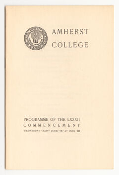 Thumbnail for Amherst College Commencement program, 1903 June 24 - Image 1