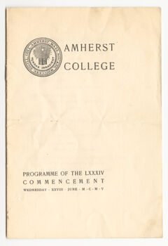 Thumbnail for Amherst College Commencement program, 1905 June 28 - Image 1