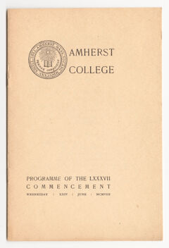 Thumbnail for Amherst College Commencement program, 1908 June 24 - Image 1