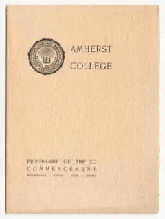 Thumbnail for Amherst College Commencement program, 1911 June 28 - Image 1