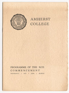 Thumbnail for Amherst College Commencement program, 1913 June 25 - Image 1