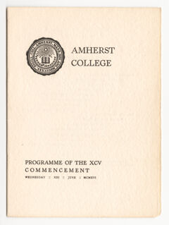 Thumbnail for Amherst College Commencement program, 1916 June 21 - Image 1