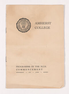 Thumbnail for Amherst College Commencement program, 1919 June 18 - Image 1