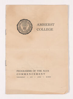 Thumbnail for Amherst College Commencement program, 1920 June 16 - Image 1
