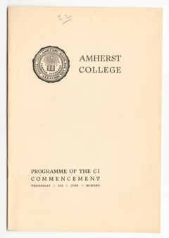 Thumbnail for Amherst College Commencement program, 1922 June 21 - Image 1