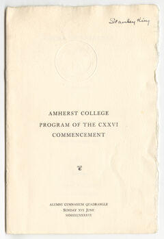 Thumbnail for Amherst College Commencement program, 1946 June 16 - Image 1