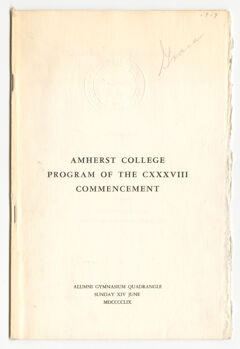 Thumbnail for Amherst College Commencement program, 1959 June 14 - Image 1