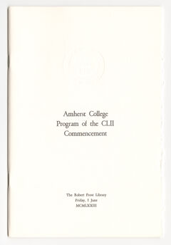 Thumbnail for Amherst College Commencement program, 1973 June 1 - Image 1