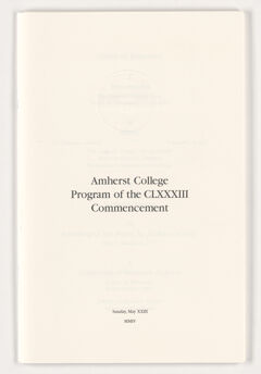 Thumbnail for Amherst College Commencement program, 2004 May 23 - Image 1