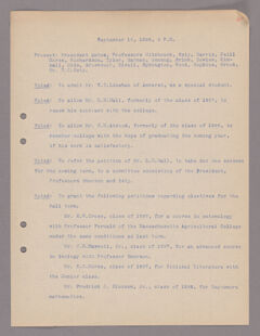 Thumbnail for Amherst College faculty meeting minutes 1896/1897 - Image 1