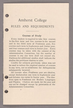 Thumbnail for Amherst College faculty meeting minutes 1902/1903 - Image 1
