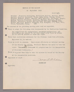 Thumbnail for Amherst College faculty meeting minutes 1912/1913 - Image 1