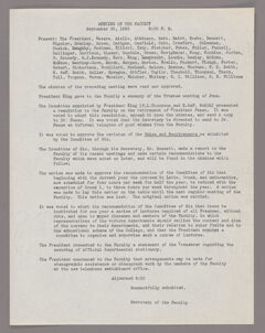 Thumbnail for Amherst College faculty meeting minutes and Committee of Six meeting minutes 1932/1933 - Image 1