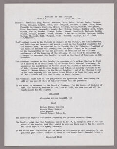 Thumbnail for Amherst College faculty meeting minutes and Committee of Six meeting minutes 1935/1936 - Image 1