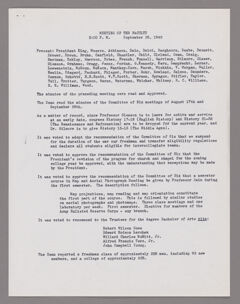 Thumbnail for Amherst College faculty meeting minutes and Committee of Six meeting minutes 1942/1943 - Image 1