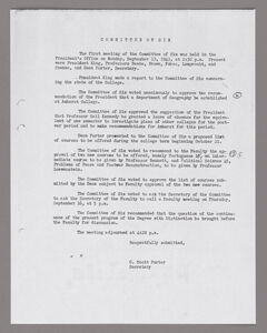 Thumbnail for Amherst College faculty meeting minutes and Committee of Six meeting minutes 1943/1944 - Image 1