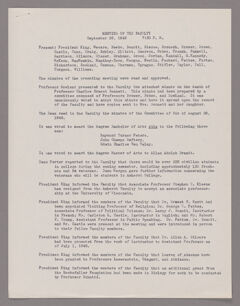 Thumbnail for Amherst College faculty meeting minutes and Committee of Six meeting minutes 1945/1946 - Image 1