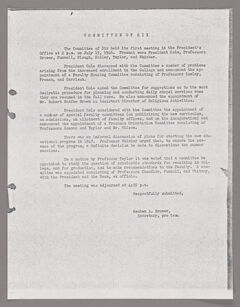 Thumbnail for Amherst College faculty meeting minutes and Committee of Six meeting minutes 1946/1947 - Image 1
