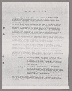 Thumbnail for Amherst College faculty meeting minutes and Committee of Six meeting minutes 1947/1948 - Image 1