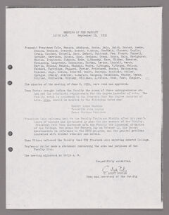 Thumbnail for Amherst College faculty meeting minutes and Committee of Six meeting minutes 1951/1952 - Image 1