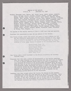 Thumbnail for Amherst College faculty meeting minutes and Committee of Six meeting minutes 1952/1953 - Image 1