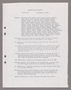 Thumbnail for Amherst College faculty meeting minutes and Committee of Six meeting minutes 1954/1955 - Image 1