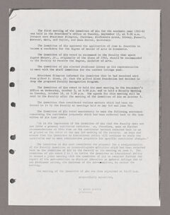 Thumbnail for Amherst College faculty meeting minutes and Committee of Six meeting minutes 1960/1961 - Image 1