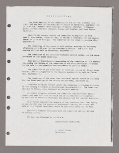 Thumbnail for Amherst College faculty meeting minutes and Committee of Six meeting minutes 1961/1962 - Image 1