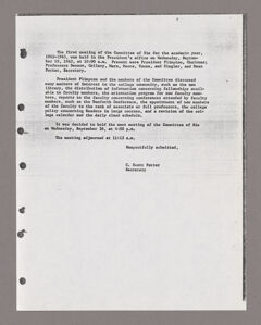 Thumbnail for Amherst College faculty meeting minutes and Committee of Six meeting minutes 1962/1963 - Image 1