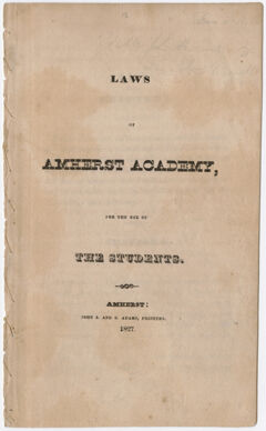 Thumbnail for Laws of Amherst Academy, for the use of the students - Image 1