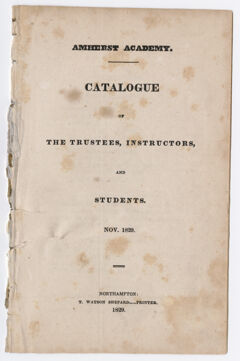 Thumbnail for Amherst Academy catalog, 1829 fall term - Image 1