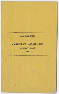 Thumbnail for Amherst Academy catalog, 1838/1839 - Image 1