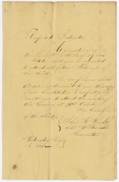 Thumbnail for John H. Wright and Seth W. Banister letter to Simeon Colton, 1831 July 6 - Image 1
