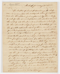 Thumbnail for Zephaniah Swift Moore and Samuel Fowler Dickinson letter to Justin Ely, 1822 January 30 - Image 1